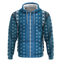 Blue Samoa Malu Tattoo Inspired Zip Hoodie - Polynesian Pride