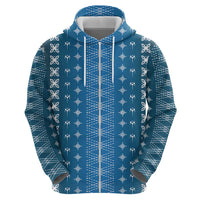 Blue Samoa Malu Tattoo Inspired Zip Hoodie - Polynesian Pride