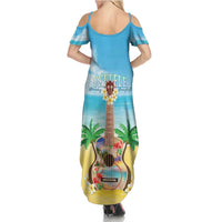 Hawaiian Ukulele Family Matching Summer Maxi Dress and Hawaiian Shirt Sound Of Happiness