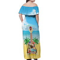 Hawaiian Ukulele Off Shoulder Maxi Dress Sound Of Happiness