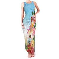 National Ukulele Day Family Matching Tank Maxi Dress and Hawaiian Shirt Tropical Vibe