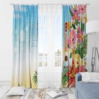National Ukulele Day Window Curtain Tropical Vibe