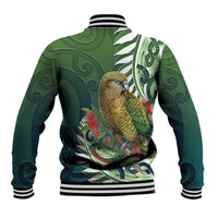 New Zealand Kea Bird Baseball Jacket With Maori Koru Fern - Polynesian Pride
