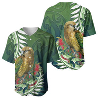 New Zealand Kea Bird Baseball Jersey With Maori Koru Fern - Polynesian Pride