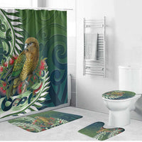 New Zealand Kea Bird Bathroom Set With Maori Koru Fern LT05 Bathroom Set (4 pcs) Green - Polynesian Pride