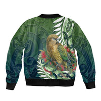 New Zealand Kea Bird Bomber Jacket With Maori Koru Fern - Polynesian Pride