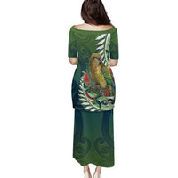 New Zealand Kea Bird Family Matching Puletasi and Hawaiian Shirt With Maori Koru Fern - Polynesian Pride