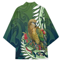 New Zealand Kea Bird Kimono With Maori Koru Fern LT05 - Polynesian Pride
