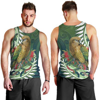 New Zealand Kea Bird Men Tank Top With Maori Koru Fern - Polynesian Pride