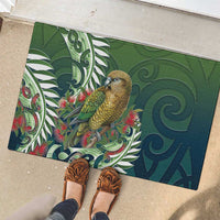 New Zealand Kea Bird Rubber Doormat With Maori Koru Fern - Polynesian Pride
