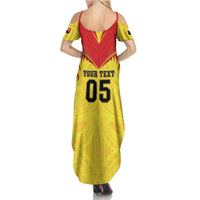 Papua New Guinea Rugby Custom Family Matching Summer Maxi Dress and Hawaiian Shirt Kumuls Heritage