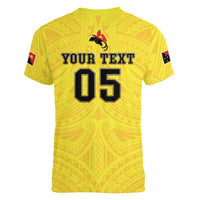 Papua New Guinea Rugby Custom Women V-Neck T-Shirt Kumuls Heritage LT05 - Polynesian Pride