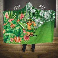 Aloha Hawaii St Patrick's Day Hooded Blanket Polynesian Style