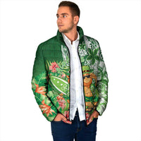 Aloha Hawaii St Patrick's Day Padded Jacket Polynesian Style