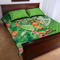 Aloha Hawaii St Patrick's Day Quilt Bed Set Polynesian Style