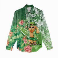 Aloha Hawaii St Patrick's Day Women Casual Shirt Polynesian Style