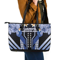 French Polynesia Tuamotu Archipelago Leather Tote Bag Polynesian Pattern Unique Style