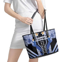 French Polynesia Tuamotu Archipelago Leather Tote Bag Polynesian Pattern Unique Style