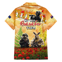 Australia And New Zealand ANZAC Day Hawaiian Shirt Kangaroo And Kiwi Bird Soldiers Lest We Forget LT05 - Polynesian Pride