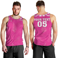 New Zealand Fern Women Rugby Custom Men Tank Top Pink Maori Pattern