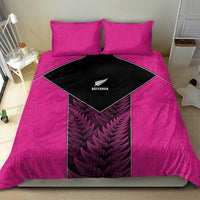 New Zealand Fern Rugby Bedding Set Pink Maori Pattern
