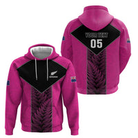 New Zealand Fern Rugby Custom Hoodie Pink Maori Pattern