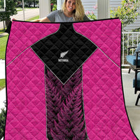 New Zealand Fern Rugby Quilt Pink Maori Pattern