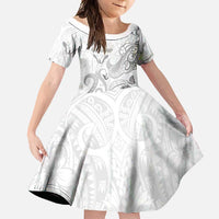 Personalised Brain Cancer Awareness Family Matching Summer Maxi Dress and Hawaiian Shirt Ribbon Polynesian Pattern