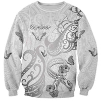 Personalised Brain Cancer Awareness Sweatshirt Ribbon Polynesian Pattern