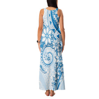 Polynesian Pattern With Plumeria Flowers Family Matching Tank Maxi Dress and Hawaiian Shirt Blue LT05 - Polynesian Pride