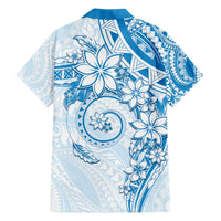 Polynesian Pattern With Plumeria Flowers Hawaiian Shirt Blue LT05 - Polynesian Pride