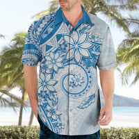 Polynesian Pattern With Plumeria Flowers Hawaiian Shirt Blue LT05 - Polynesian Pride