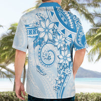 Polynesian Pattern With Plumeria Flowers Hawaiian Shirt Blue LT05 - Polynesian Pride