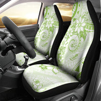 Polynesian Pattern With Plumeria Flowers Car Seat Cover Lime Green