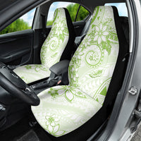 Polynesian Pattern With Plumeria Flowers Car Seat Cover Lime Green