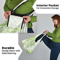 Polynesian Pattern With Plumeria Flowers Grocery Bag Lime Green