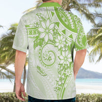 Polynesian Pattern With Plumeria Flowers Hawaiian Shirt Lime Green LT05 - Polynesian Pride