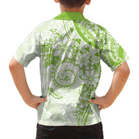 Polynesian Pattern With Plumeria Flowers Hawaiian Shirt Lime Green LT05 - Polynesian Pride