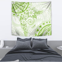 Polynesian Pattern With Plumeria Flowers Tapestry Lime Green LT05 - Polynesian Pride