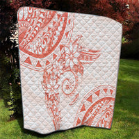 Polynesian Pattern With Plumeria Flowers Quilt Orange Peach LT05 - Polynesian Pride