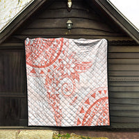 Polynesian Pattern With Plumeria Flowers Quilt Orange Peach LT05 - Polynesian Pride