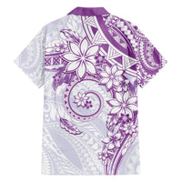 Polynesian Pattern With Plumeria Flowers Hawaiian Shirt Purple LT05 - Polynesian Pride