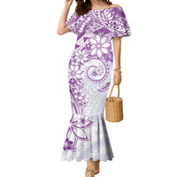 Polynesian Pattern With Plumeria Flowers Mermaid Dress Purple LT05 Women Purple - Polynesian Pride