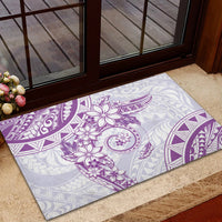 Polynesian Pattern With Plumeria Flowers Rubber Doormat Purple LT05 - Polynesian Pride