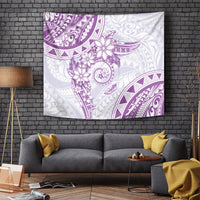 Polynesian Pattern With Plumeria Flowers Tapestry Purple LT05 - Polynesian Pride