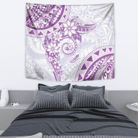 Polynesian Pattern With Plumeria Flowers Tapestry Purple LT05 - Polynesian Pride