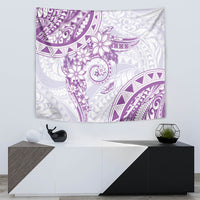 Polynesian Pattern With Plumeria Flowers Tapestry Purple LT05 - Polynesian Pride