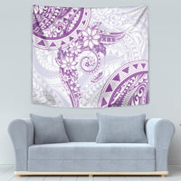 Polynesian Pattern With Plumeria Flowers Tapestry Purple LT05 - Polynesian Pride