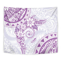 Polynesian Pattern With Plumeria Flowers Tapestry Purple LT05 - Polynesian Pride