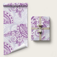 Polynesian Pattern With Plumeria Flowers Wrapping Paper Purple - Polynesian Pride